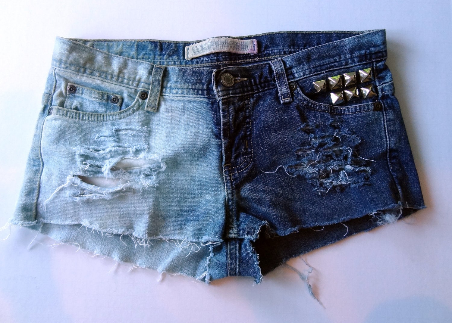 Studded American Flag Cut Off bleached jean shorts size 4