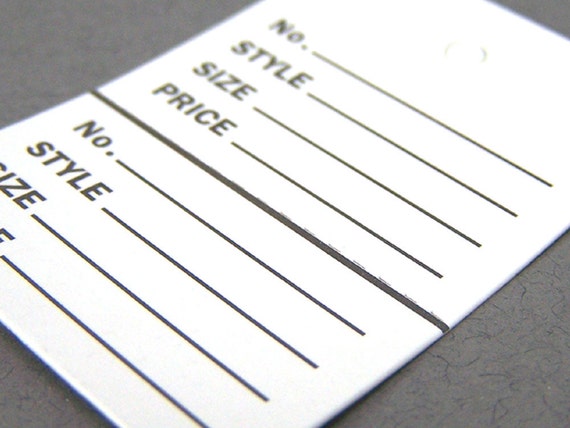 100 Small White Price Tags Perforated Inventory Tag