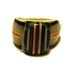 Vintage Celluloid Bakelite Folk Art Prison Ring (Size 7-1/4)
