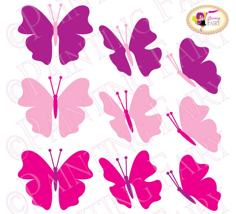 SALE OFF 25% Cliparts Butterflies with dashed flying traces Colorful ...