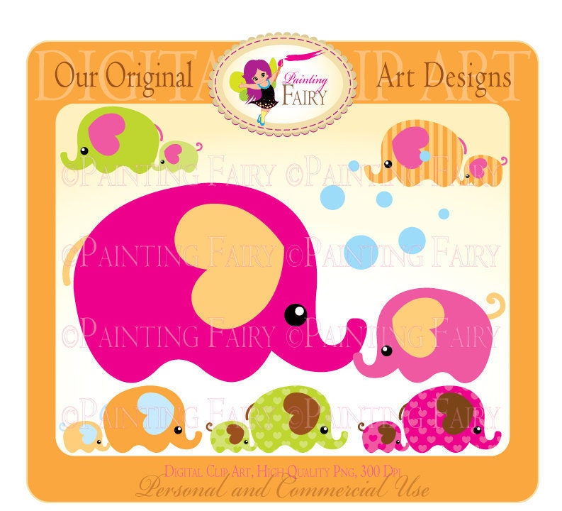 free mom and baby elephant clipart - photo #46
