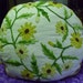 15 x14 Lovely Floral Print (black eyed susan's) Homemade Floral Crewel Work Pillow Daisy