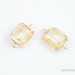 Jonquil color and Gold Framed Glass Connector - 2pcs Jonquil Yellow Color Connector 9x16mm, Earrings Jewelry Connector / SJQG006-C