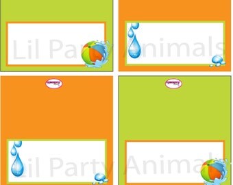 Beach party food labels