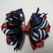 Hair Bow Red CRAB Navy Blue White Boutique Toddler Gir BEACH Summer Layered Grosgrain Handmade