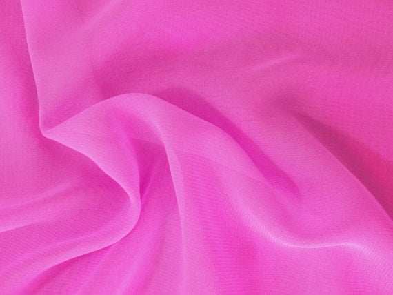 Orchid pink sheer polyester chiffon fabric 1 1/2 yards