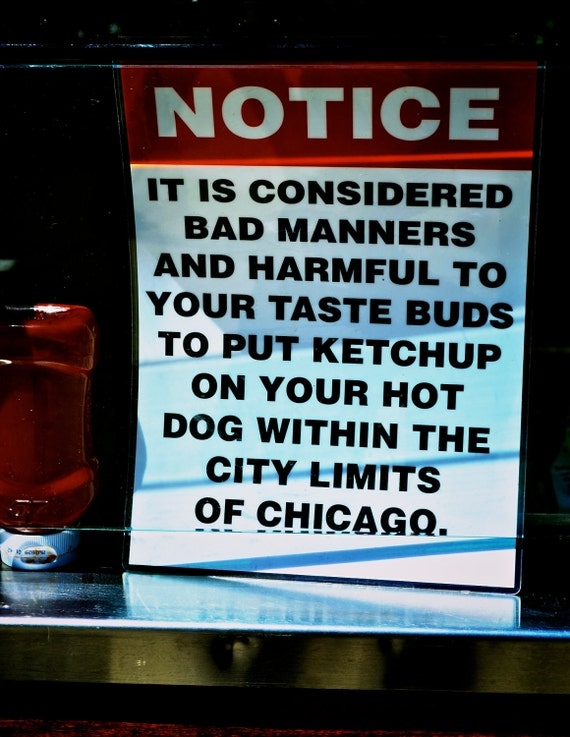 Items similar to Chicago Prints Hot Dog Cart Chicago Hot Dog Rules No
