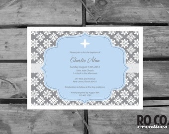 Elegant Printable Baptism Invitation by RoCoCreatives on Etsy