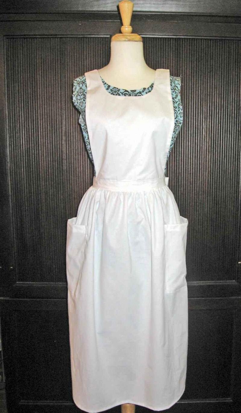 white pinafore apron plus size