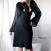 vintage 1970's not so basic little black dress L/XL USA made