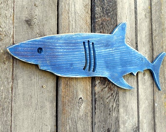 Large Cut-out SHARK Wall Art DISTRESSED