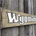 Large Wyoming - Carved Sign - Wall Art