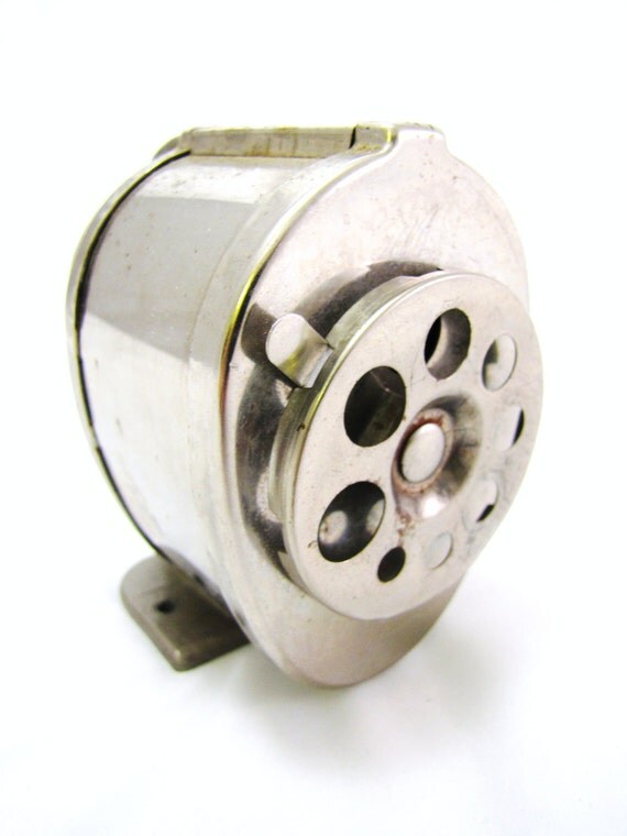 Pencil Sharpener Boston Model KS Made in USA Sleek Silver Art