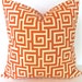 ORANGE PILLOW Orange Pillows ORANGE Decorative Throw Pillows 18x18 Copper Pillow Beach Indoor Outdoor Pillow Home and living .Clearance