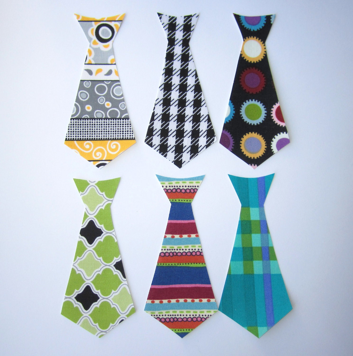 Set of 6 Iron-On MINI Ties Perfect for Onesies