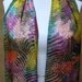 Hand-painted Silk Scarf- devore embossed multicolor abstract Handmade in the USA