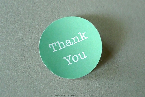 30 Thank you stickers - 1.5 inch Circle Label TURQUOISE Thank You Label Il_570xn