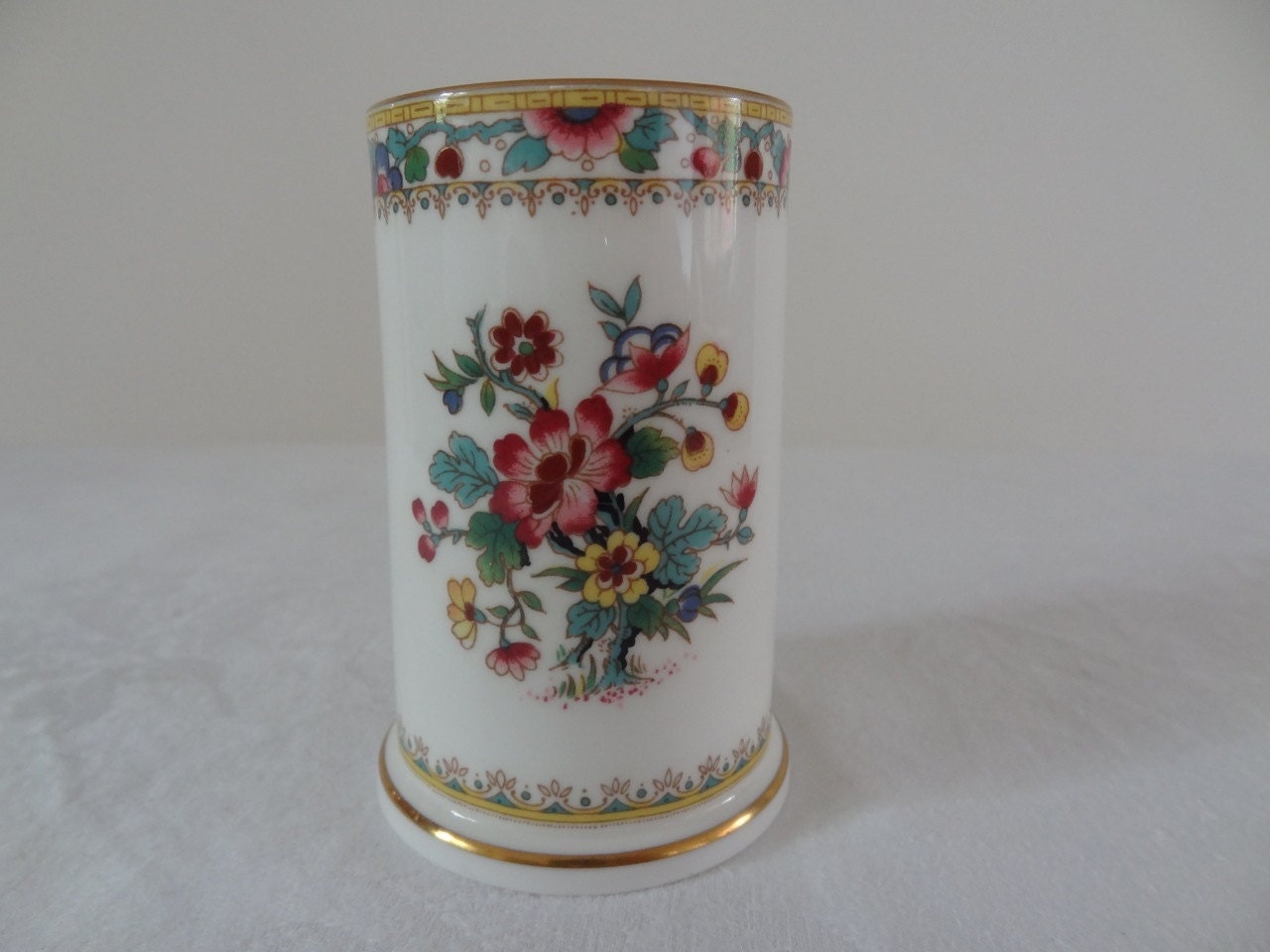 Vintage COALPORT Bone China Ming Rose Pot Vaseposyvase