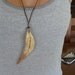 Attractive Handcarved Wooden Leaf Pendant