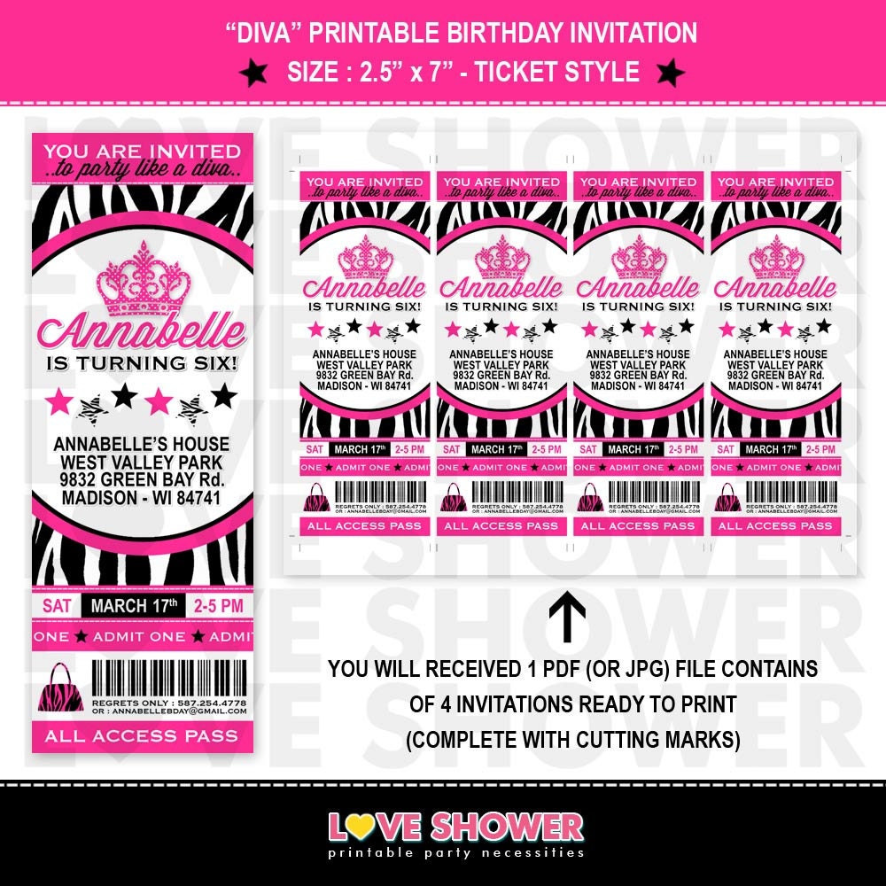 Printable Ticket Invitations 6