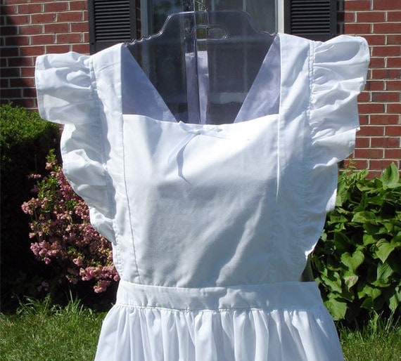 white pinafore apron plus size
