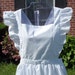 White Ruffled Pinafore Bib Apron, Womens Plus Size