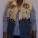 Bleached Hand Painted Vest wih Gold Appliques and Charms along with a Clock Face