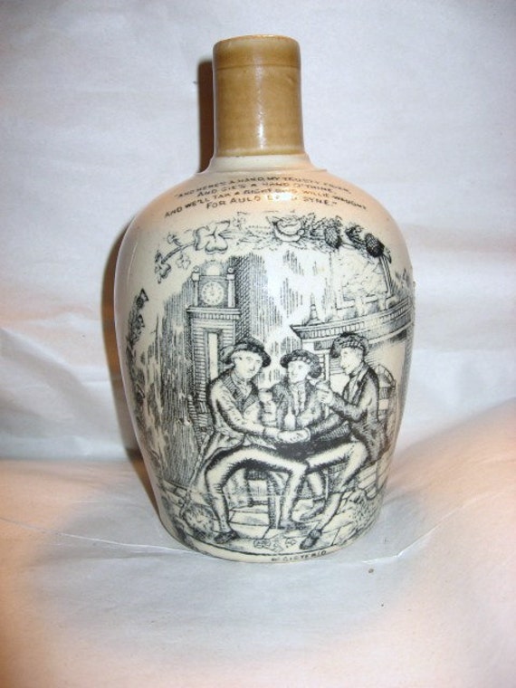 1882 Scottish Whiskey Flagon Jug H. Kennedy Glasgow Auld Lang