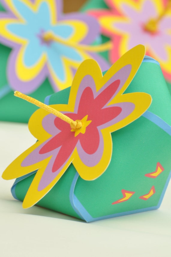 Cinco de Mayo Mexican fiesta favor box - Prickly Pear / nopal fruit pdf printable DIY favor box, also ideal for Spring garden festival party Il_570xn