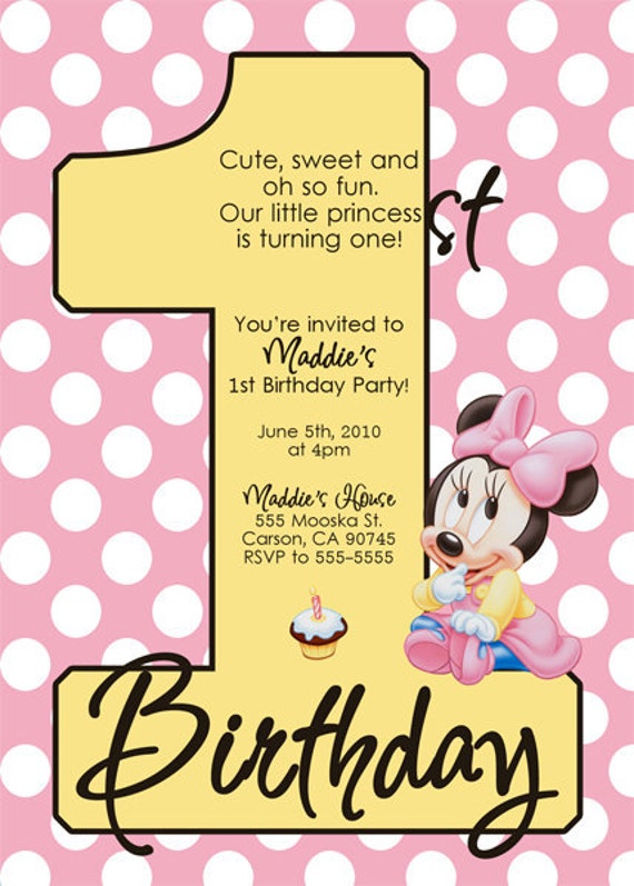 Baby Minnie Mouse Invitations 5