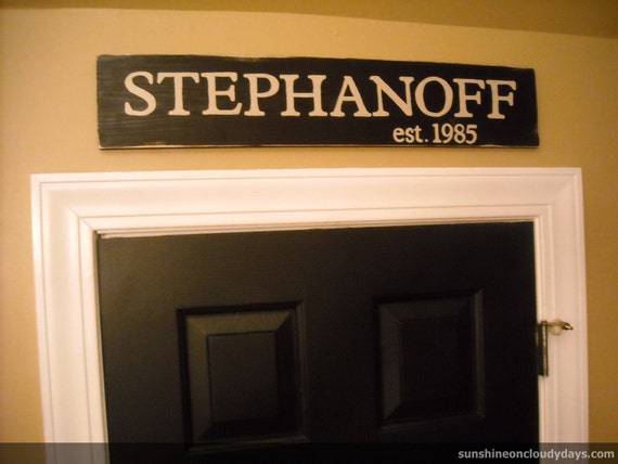 Wedding, Anniversary, New Home: Custom Personalized Family Name Sign