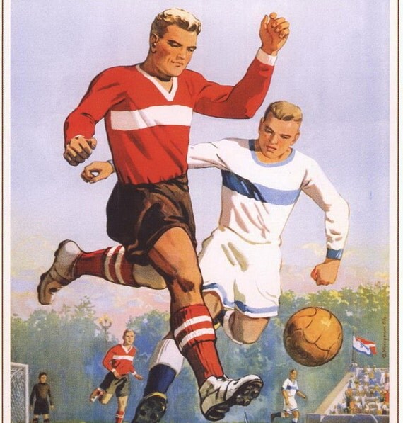 Higher the class of the Soviet football 1954 Vintage Soviet