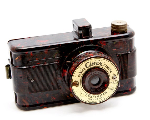 Marbleized Bakelite Camera Candid Cinex Chicago by OldieCameras