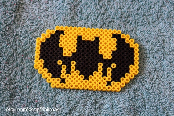 Batman Logo Perler Beads keychain magnet or by 8bittoast on Etsy