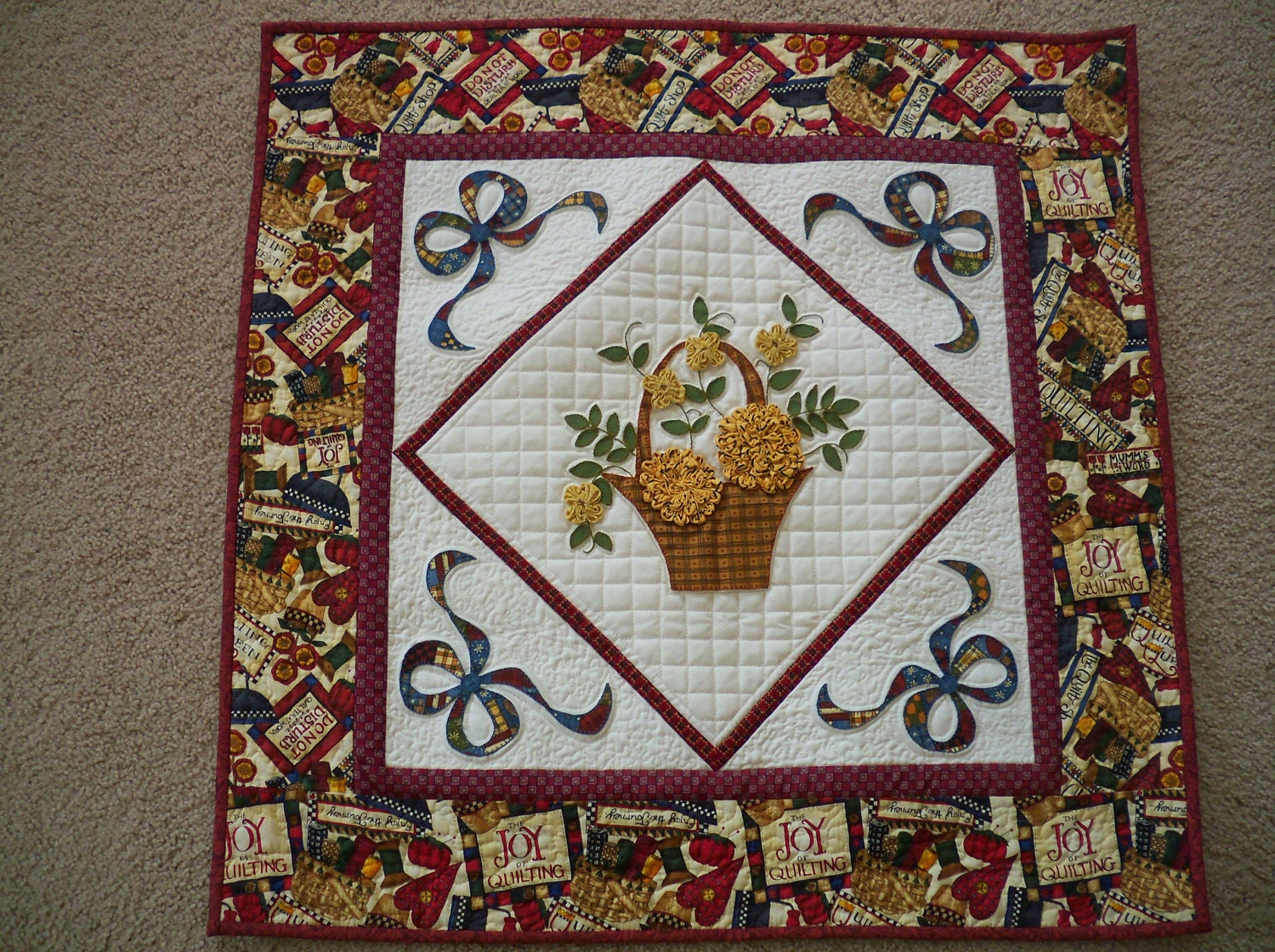 Quilt Pattern pdf FLOWER BASKET by AnniesQuiltCraft on Etsy