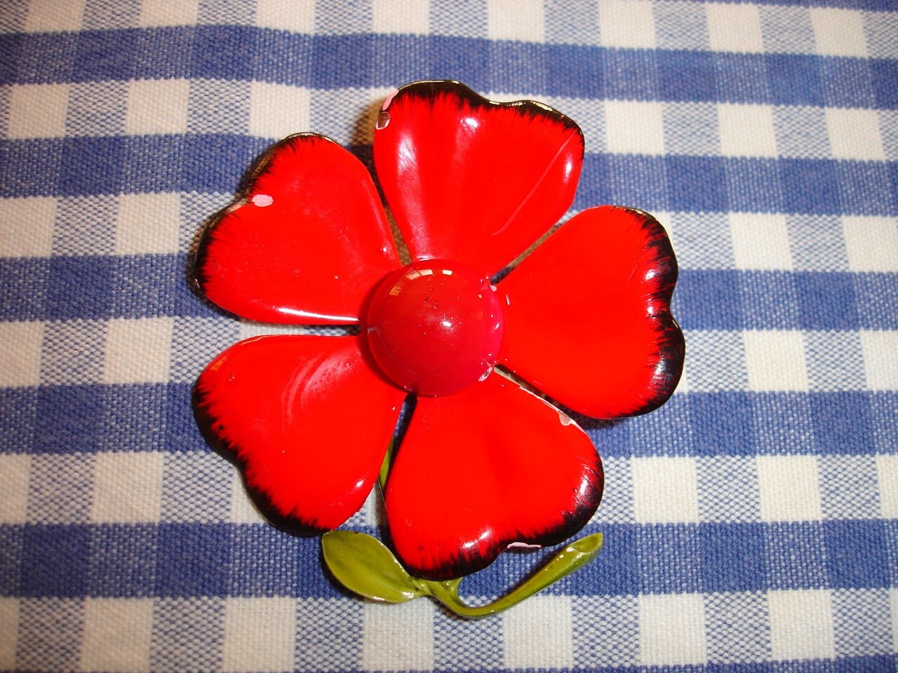 Red Flower Enamel Pin