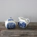 Blue and Cream Colonial Ceramic Cream and Sugar Set