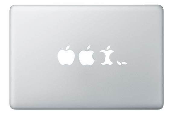 Items similar to Eaten Apple - Apple Macbook Vinyl Decal 