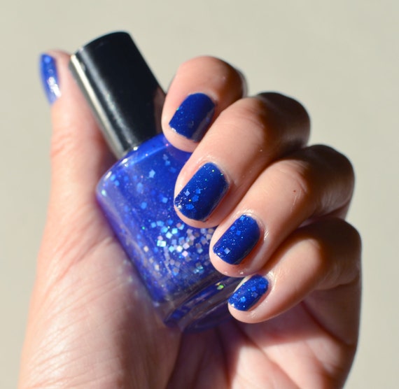Nail Polish Fantasia Bright Blue Jelly Polish with Glitters