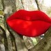 Scarlet Red Velveteen Smooch - Lips Shaped Decorative Pillow - Mini Size
