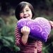 Lavender Swirl Velvet Heart Shaped Decorative Pillow - Medium Size