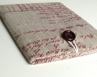 11" MacBook Air Sleeve, 10-11.6" Custom Laptop Case, Chromebook Case- SUPERIOR Shock Absorbent Foam Padding - Designer Fabric "FRENCH LINEN"