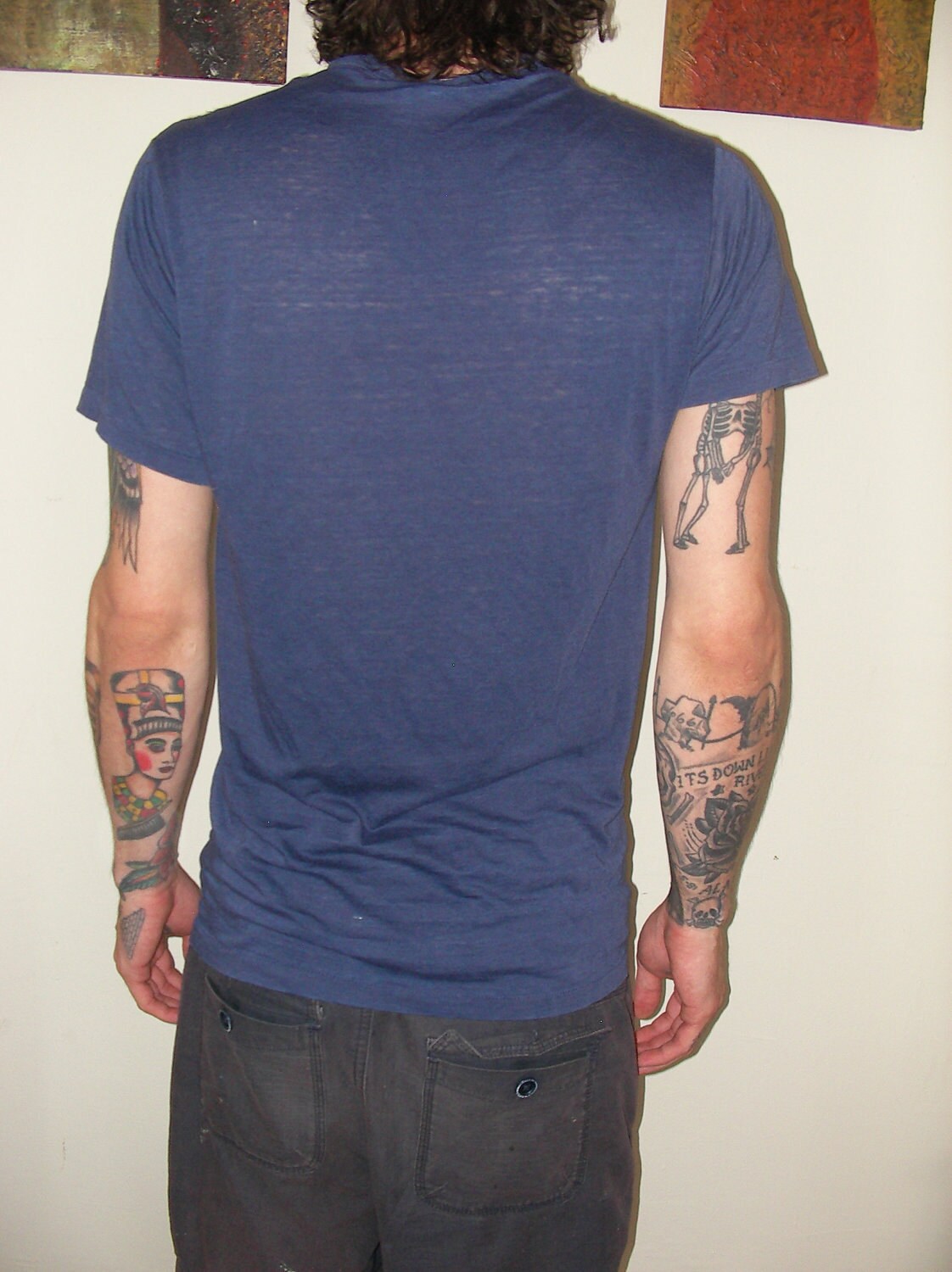 Vintage Cheers T Shirt. Blue Distressed Cheers of Boston