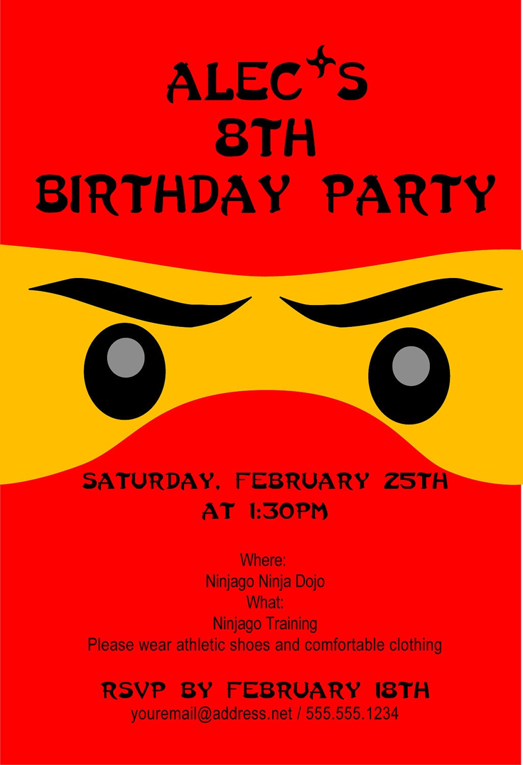 Ninjago Birthday Invitations 8