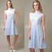Vintage 60s Mod Blue A-line Knit Day Mini Dress - S/M