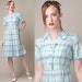 SALE - Vintage 60s Blue Plaid A-line Cotton Summer Dress - M
