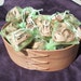 Twelve air fresheners for drawers and hope chests, juniper wood..in pretty organza bags.