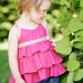 Girls top. Linen ruffle top. Pink top. Summer top. Size 3/4 T. Ready to ship.