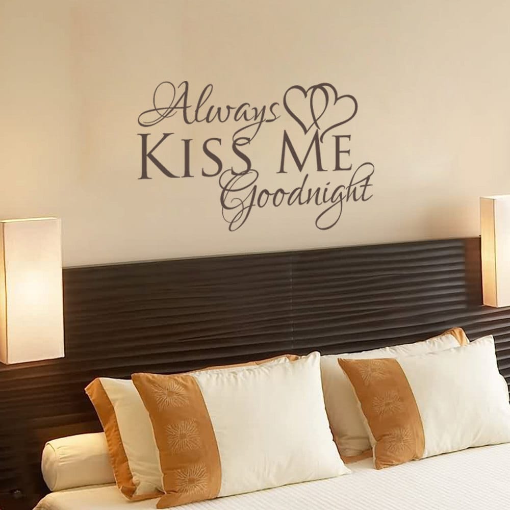 Always Kiss Me Goodnight Couples  Vinyl Wall  by GSGVinylDesigns