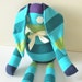 Eco Friendly Toy - Bunny Doll - Upcycled Plush - Knit Bunny - Stripes